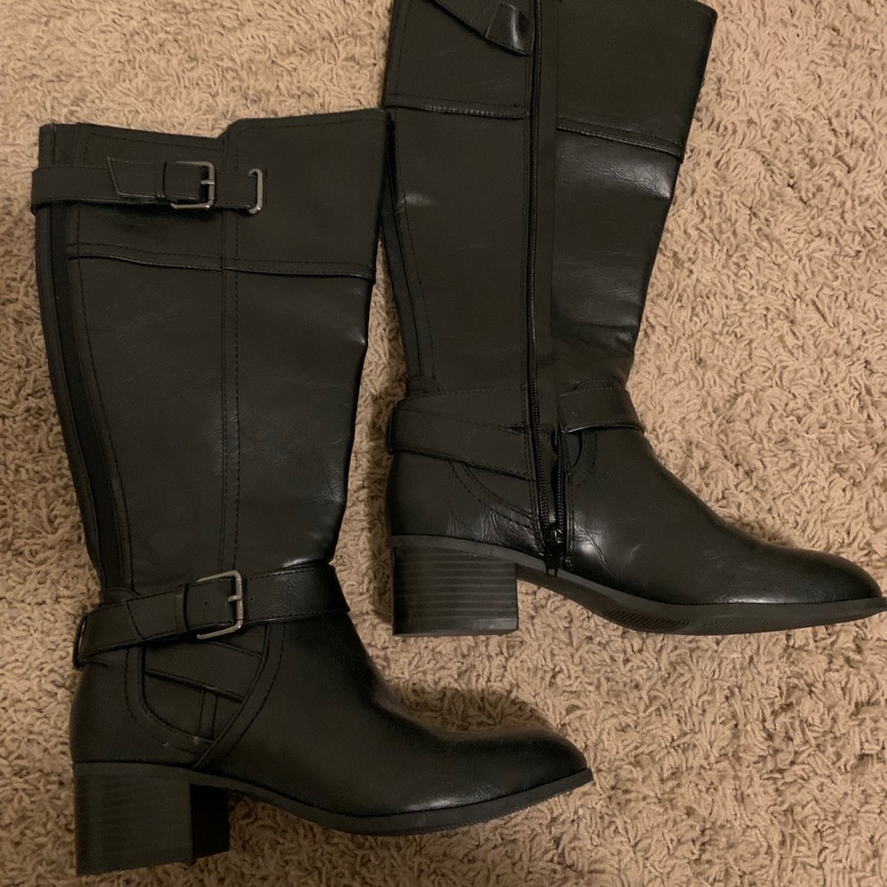 Black Leather Tall Boots